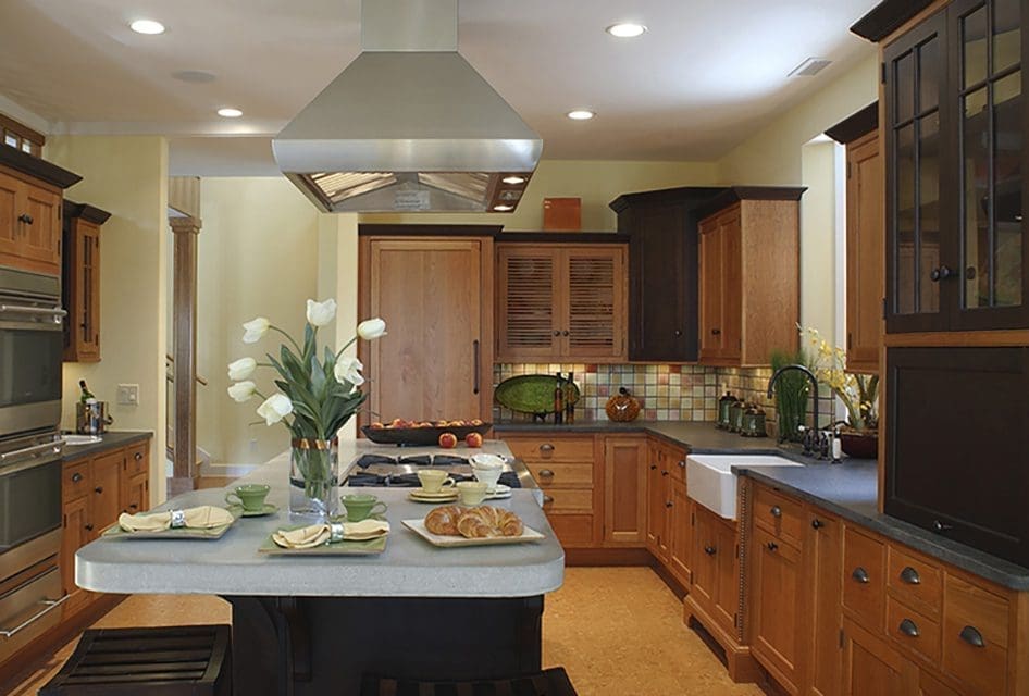 Kitchen With Mixed Cabinetry Colors