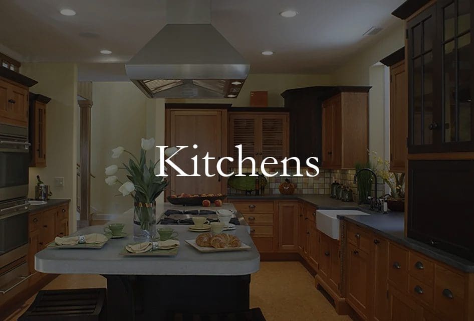 A kitchen remodel for a home remodeling project that features different colored cabinetry.